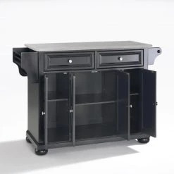 Promo ???? Crosley Furniture Alexandria Stainless Steel Top Kitchen Island In Black Finish ✔️ -Crosley Furniture Shop unnamed file 1092
