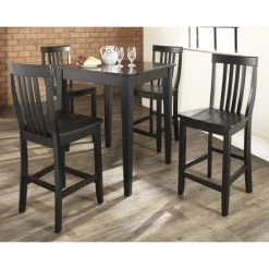 Top 10 ⌛ Crosley Furniture 5 Piece Pub Dining Set With Tapered Leg And School House Stools ????