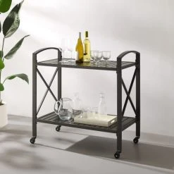 Flash Sale ???? Crosley Furniture Kaplan Outdoor Metal Bar Cart ????