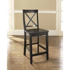 Best Sale ???? Crosley Furniture X-Back Bar Stool In Black Finish With 24 Inch Seat Height. (Set Of Two) ⌛