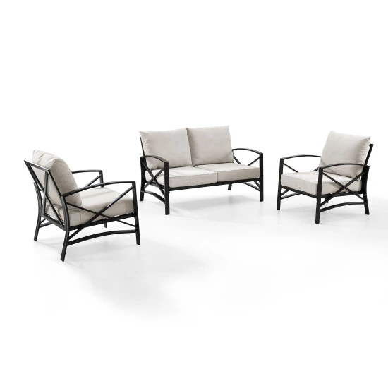 Promo ???? Crosley Furniture Kaplan 3 Pc Outdoor Seating Set With Oatmeal Cushion - Loveseat, Two Outdoor Chairs ???? 6 Promo ???? Crosley Furniture Kaplan 3 Pc Outdoor Seating Set With Oatmeal Cushion - Loveseat, Two Outdoor Chairs ???? - Image 4
