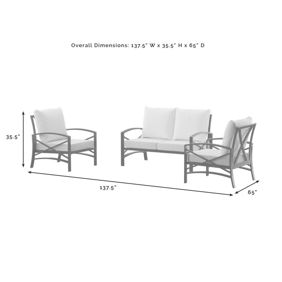 Promo ???? Crosley Furniture Kaplan 3 Pc Outdoor Seating Set With Oatmeal Cushion - Loveseat, Two Outdoor Chairs ???? 10 Promo ???? Crosley Furniture Kaplan 3 Pc Outdoor Seating Set With Oatmeal Cushion - Loveseat, Two Outdoor Chairs ???? - Image 8