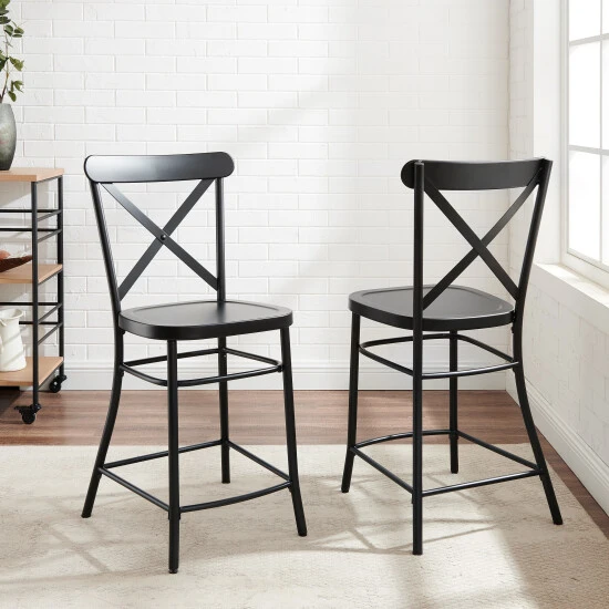 Wholesale ???? Crosley Furniture Camille 2Pc Metal Counter Stool Set - 19.25 W X 19.25 D X 40.24 H ???? 4 Wholesale ???? Crosley Furniture Camille 2Pc Metal Counter Stool Set - 19.25 W X 19.25 D X 40.24 H ???? - Image 2