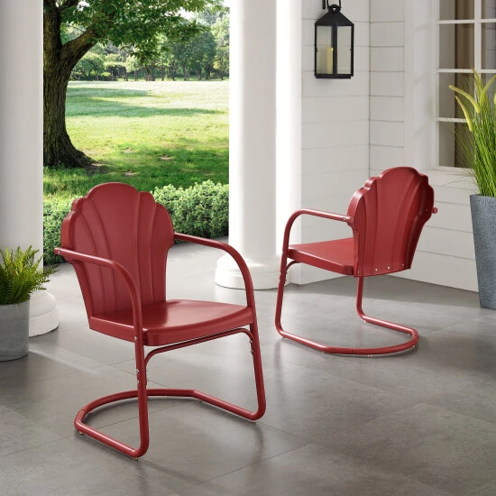 Wholesale ???? Crosley Furniture Diana Bay Red Retro Metal Chairs (Set Of 2) By Havenside Home ???? 3 Wholesale ???? Crosley Furniture Diana Bay Red Retro Metal Chairs (Set Of 2) By Havenside Home ????