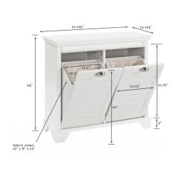 Flash Sale ???? Crosley Furniture Lydia Linen Hamper In White ???? -Crosley Furniture Shop unnamed file 133