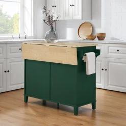 New ???? Crosley Furniture Cora Drop Leaf Kitchen Island Emerald Green ⌛ -Crosley Furniture Shop unnamed file 1461