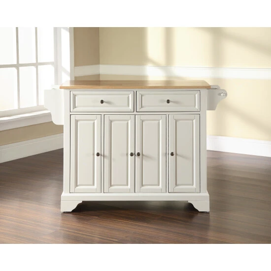 Hot Sale ???? Crosley Furniture LaFayette White Finish Natural Wood Top Kitchen Island ???? 4 Hot Sale ???? Crosley Furniture LaFayette White Finish Natural Wood Top Kitchen Island ???? - Image 2