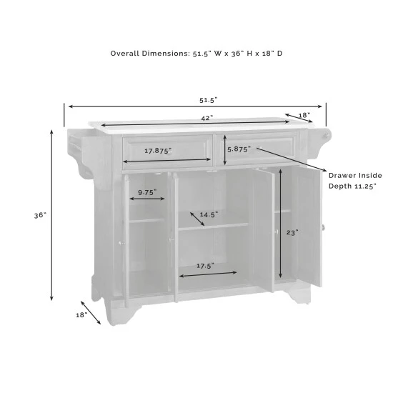 Hot Sale ???? Crosley Furniture LaFayette White Finish Natural Wood Top Kitchen Island ???? 9 Hot Sale ???? Crosley Furniture LaFayette White Finish Natural Wood Top Kitchen Island ???? - Image 7