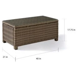 New ???? Crosley Furniture Bradenton Brown Wicker Glass Top Outdoor Table ???? -Crosley Furniture Shop unnamed file 1488