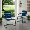 Promo ???? Crosley Furniture Baie Verte Blue Metal Chairs (Set Of 2) By Havenside Home ???? -Crosley Furniture Shop unnamed file 1503