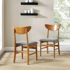 New ???? Crosley Furniture Landon 2Pc Wood Dining Chairs W/Upholstered Seat - 33.25"H X19.75"W X 19.75"D ✨