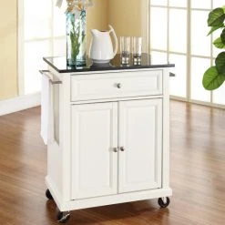 Best reviews of ⭐ Crosley Furniture White Finish/Solid Black Granite Top Kitchen Cart/Island ⌛