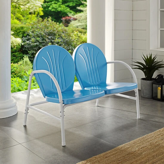 Hot Sale ???? Crosley Furniture Griffith Sky Blue Steel Outdoor Love Seat ???? 3 Hot Sale ???? Crosley Furniture Griffith Sky Blue Steel Outdoor Love Seat ????
