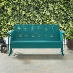 Budget ???? Crosley Furniture Bates Sofa Glider In Turquoise ????