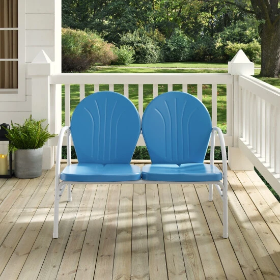 Hot Sale ???? Crosley Furniture Griffith Sky Blue Steel Outdoor Love Seat ???? 6 Hot Sale ???? Crosley Furniture Griffith Sky Blue Steel Outdoor Love Seat ???? - Image 4