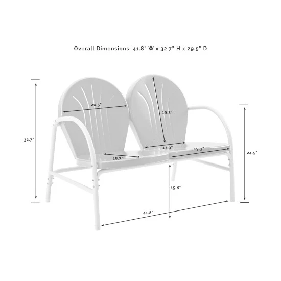 Hot Sale ???? Crosley Furniture Griffith Sky Blue Steel Outdoor Love Seat ???? 9 Hot Sale ???? Crosley Furniture Griffith Sky Blue Steel Outdoor Love Seat ???? - Image 7