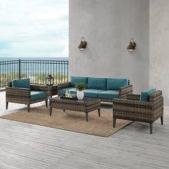 Cheapest ???? Crosley Furniture Prescott 5Pc Outdoor Wicker Sofa Set Taupe ✨