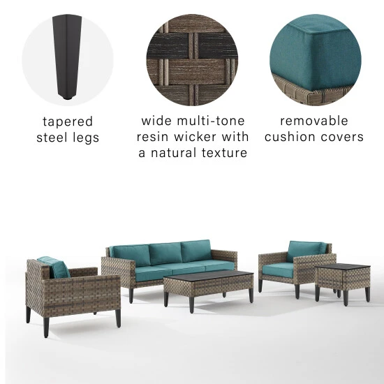 Cheapest ???? Crosley Furniture Prescott 5Pc Outdoor Wicker Sofa Set Taupe ✨ 5 Cheapest ???? Crosley Furniture Prescott 5Pc Outdoor Wicker Sofa Set Taupe ✨ - Image 3