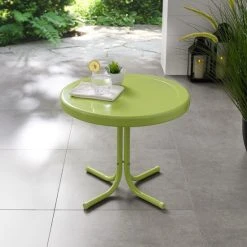 Brand new ❤️ Crosley Furniture Retro Metal Side Table In Key Lime ✔️