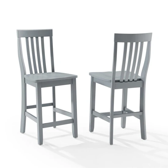 Promo ⭐ Crosley Furniture School House 2Pc Counter Stool Set - 21.25"x18.25"x41" Gray ???? 6 Promo ⭐ Crosley Furniture School House 2Pc Counter Stool Set - 21.25"x18.25"x41" Gray ???? - Image 4