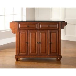 Flash Sale ⭐ Crosley Furniture Cambridge Solid Black Granite Top Kitchen Island In Classic Cherry Finish ????