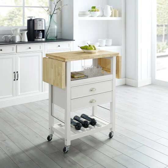 Cheap ???? Crosley Furniture Bristol Double Drop Leaf Kitchen Cart White ???? 4 Cheap ???? Crosley Furniture Bristol Double Drop Leaf Kitchen Cart White ???? - Image 2