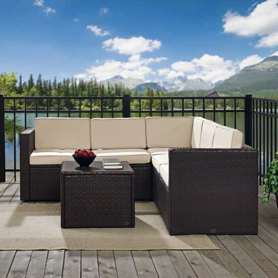 Deals ???? Crosley Furniture Palm Harbor 6 Piece Outdoor Wicker Seating Set With Sand Cushions ???? 4 Deals ???? Crosley Furniture Palm Harbor 6 Piece Outdoor Wicker Seating Set With Sand Cushions ???? - Image 2