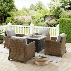 Buy ???? Crosley Furniture Bradenton 5Pc Outdoor Wicker Conversation Set W/Fire Table Gray ???? -Crosley Furniture Shop unnamed file 1960