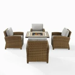 Buy ???? Crosley Furniture Bradenton 5Pc Outdoor Wicker Conversation Set W/Fire Table Gray ???? -Crosley Furniture Shop unnamed file 1964