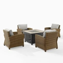 Buy ???? Crosley Furniture Bradenton 5Pc Outdoor Wicker Conversation Set W/Fire Table Gray ???? -Crosley Furniture Shop unnamed file 1965