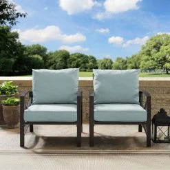 Hot Sale ⌛ Crosley Furniture Kaplan 2-piece Premium Steel Outdoor Seating Set ????