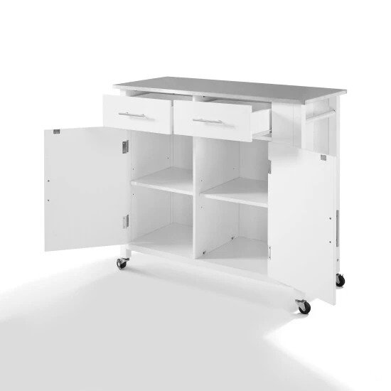 Hot Sale ???? Crosley Furniture Savannah Stainless Steel Top Full-size Kitchen Island Cart - 37"H X 42"W X 18.25"D ???? 6 Hot Sale ???? Crosley Furniture Savannah Stainless Steel Top Full-size Kitchen Island Cart - 37"H X 42"W X 18.25"D ???? - Image 4