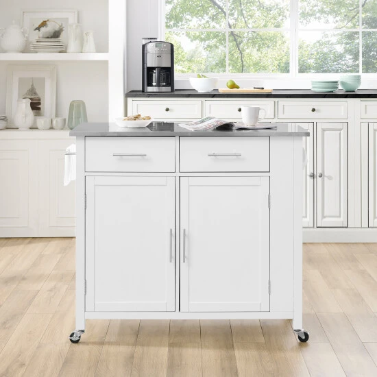 Hot Sale ???? Crosley Furniture Savannah Stainless Steel Top Full-size Kitchen Island Cart - 37"H X 42"W X 18.25"D ???? 10 Hot Sale ???? Crosley Furniture Savannah Stainless Steel Top Full-size Kitchen Island Cart - 37"H X 42"W X 18.25"D ???? - Image 8