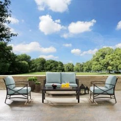 Discount ???? Crosley Furniture Kaplan 4 Pc Outdoor Seating Set With Mist Cushion - Loveseat, Two Chairs, Coffee Table ⌛ -Crosley Furniture Shop unnamed file 2138