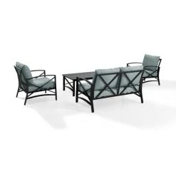 Discount ???? Crosley Furniture Kaplan 4 Pc Outdoor Seating Set With Mist Cushion - Loveseat, Two Chairs, Coffee Table ⌛ -Crosley Furniture Shop unnamed file 2141