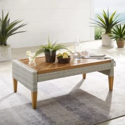New ???? Crosley Furniture Capella Outdoor Wicker Coffee Table - 15.5"H X 43.25"W X 24"D ✨