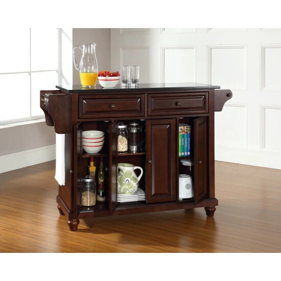 Hot Sale ???? Crosley Furniture Cambridge Solid Black Granite Top Kitchen Island In Vintage Mahogany Finish ⌛ 4 Hot Sale ???? Crosley Furniture Cambridge Solid Black Granite Top Kitchen Island In Vintage Mahogany Finish ⌛ - Image 2