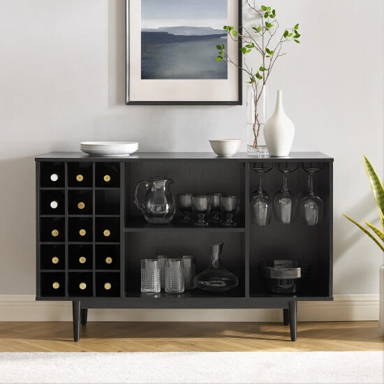 Best Pirce ???? Crosley Furniture Liam Wine Storage Sideboard - 18'x47.75"x30.25" Walnut ???? 4 Best Pirce ???? Crosley Furniture Liam Wine Storage Sideboard - 18'x47.75"x30.25" Walnut ???? - Image 2