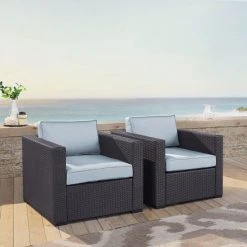 Best deal ???? Crosley Furniture Biscayne Mist Wicker Outdoor Seating Chairs (Set Of 2) ⭐