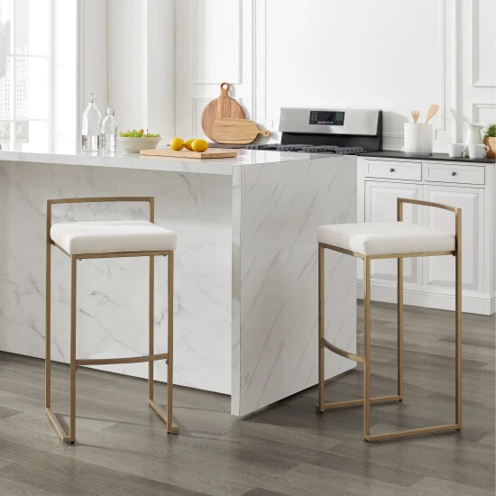 Budget ⭐ Crosley Furniture Harlowe 2Pc Bar Stool Set - 19"d X 17.5"w X 34.25"h Creme ❤️ 4 Budget ⭐ Crosley Furniture Harlowe 2Pc Bar Stool Set - 19"d X 17.5"w X 34.25"h Creme ❤️ - Image 2