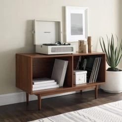 Budget ???? Crosley Furniture Liam Medium Record Storage Console Cabinet - 22.25"H X 40"W X 15.75"D ????
