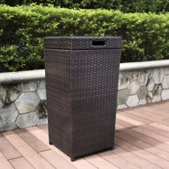 Promo ???? Crosley Furniture Palm Harbor Outdoor Wicker Trash Bin ????