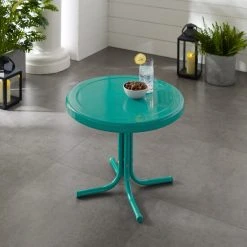 Coupon ???? Crosley Furniture Retro Metal Side Table In Tourquoise ????