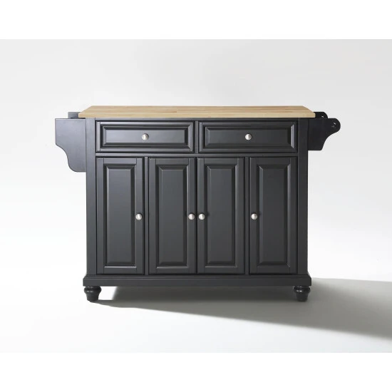 Best Sale ???? Crosley Furniture Cambridge Natural Wood Top Kitchen Island In Black Finish - N/A ???? 5 Best Sale ???? Crosley Furniture Cambridge Natural Wood Top Kitchen Island In Black Finish - N/A ???? - Image 3