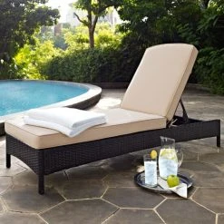 Brand new ???? Crosley Furniture Palm Harbor Brown Wicker Outdoor Chaise Lounge ⌛