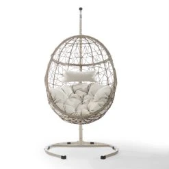 Brand new ✨ Crosley Furniture Cleo Outdoor/ Indoor Wicker Hanging Egg Chair - 42"W X 42"D X 81"H ???? -Crosley Furniture Shop unnamed file 2649