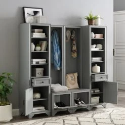 Promo ???? Crosley Furniture Tara 4Pc Entryway Set - 72 W X 16.5 D X 67.63 H Gray ???? -Crosley Furniture Shop unnamed file 2667
