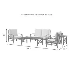 Discount ???? Crosley Furniture Kaplan 5 Pc Outdoor Seating Set With Oatmeal Cushion - Loveseat, Two Chairs, Coffee Table, Side Table ✔️ -Crosley Furniture Shop unnamed file 2704