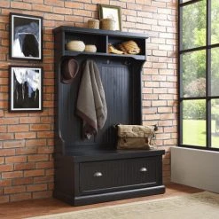Best Sale ???? Crosley Furniture Seaside Distressed Black Wood Hall Tree ????