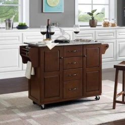 Best Sale ???? Crosley Furniture Eleanor Solid Granite Top Kitchen Cart ✔️
